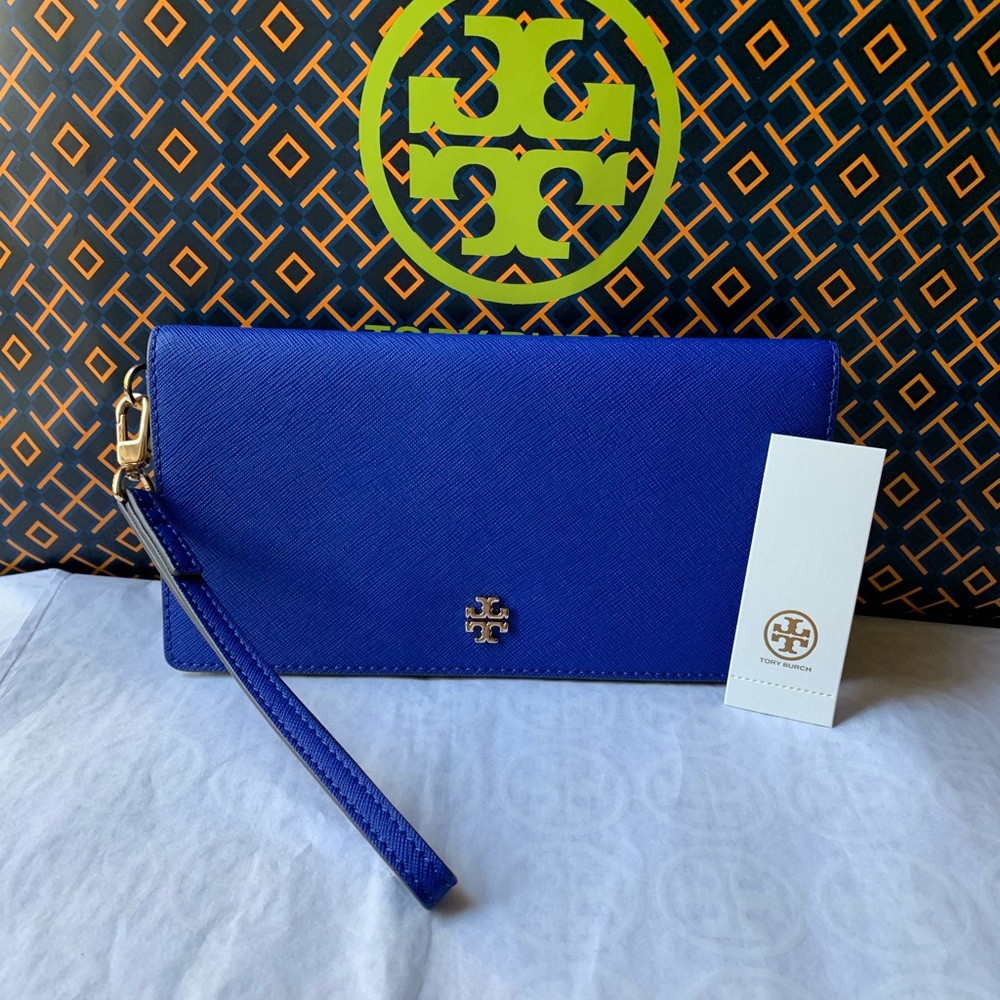 Tory Burch Emerson Color Block Slim Envelope Wallet Wristlet